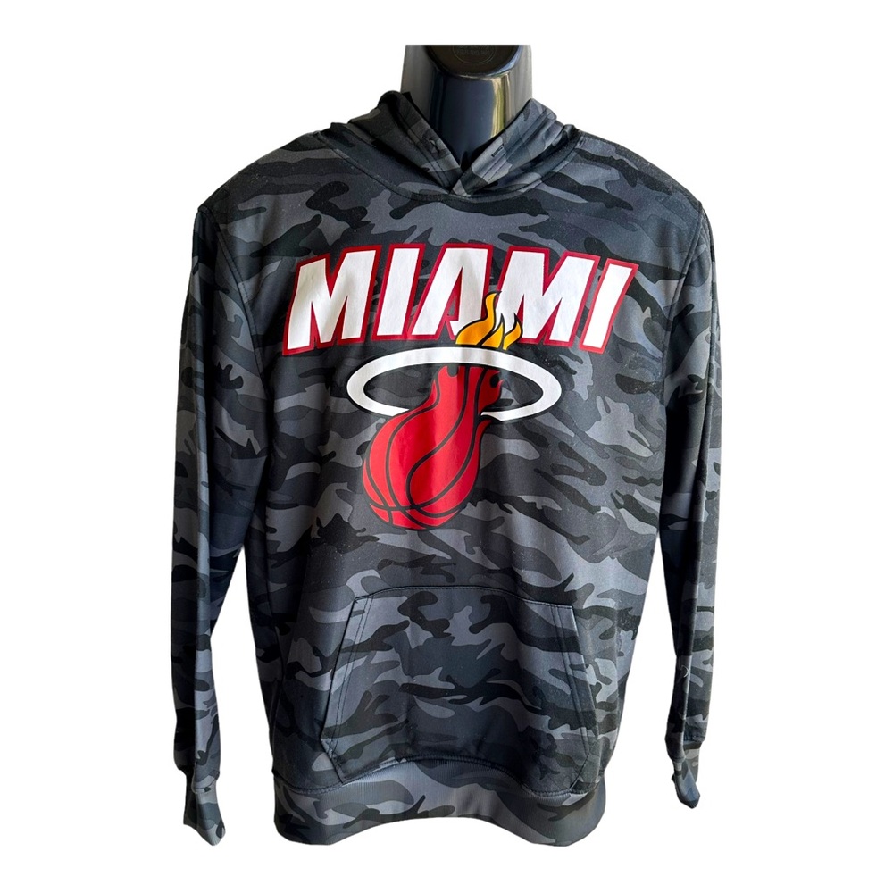NBA Youth Casual Outdoor Pull Over Hoodie Jacket‎ Size Medium Gray Red